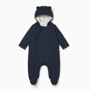 Bear print ribbed pramsuit